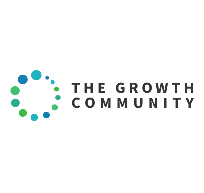 the-growth-community-logo-sq - Hats by Sherry Logo featuring a multicolor dotted circular arc in greens and blues beside the text'THE GROWTH COMMUNITY'.